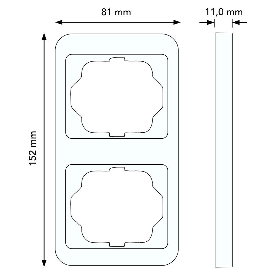 Busch-Jaeger afdekraam 2-voudig Horizontaal Alpha Exclusive studiowit glans OP=OP (1722 KA-24G)