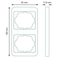 Busch-Jaeger afdekraam 2-voudig Verticaal Alpha Exclusive studiowit glans OP=OP (1732 KA-24G)