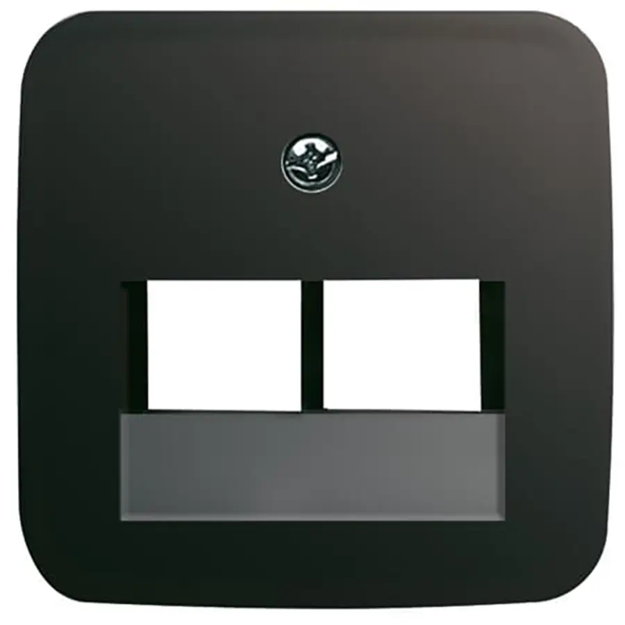 Busch-Jaeger centraalplaat RJ45 wandcontactdoos 2-voudig Standaard SI zwart (1803-02-215)