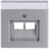 Busch-Jaeger centraalplaat RJ45 wandcontactdoos 2-voudig aluzilver mat (1803-02-83)