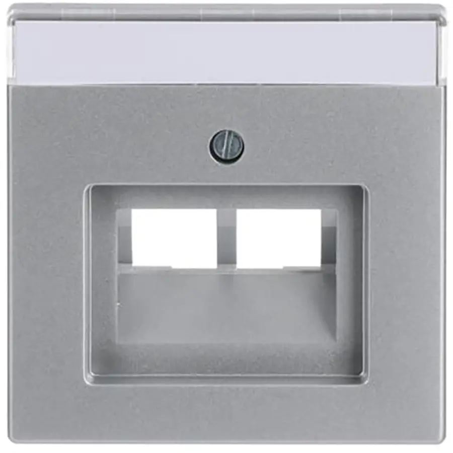 Busch-Jaeger centraalplaat RJ45 wandcontactdoos 2-voudig aluzilver mat (1803-02-83)