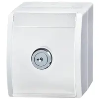 Busch-Jaeger wandcontactdoos randaarde klapdeksel sleutelslot opbouw Ocean IP44 alpinwit (20 EWSL-54)