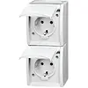 Busch-Jaeger wandcontactdoos 2-voudig randaarde met klapdeksels opbouw Ocean IP44 alpinwit (20-02 EW-54) Busch-Jaeger wandcontactdoos 2-voudig randaarde met klapdeksels opbouw Ocean IP44 alpinwit (20-02 EW-54)