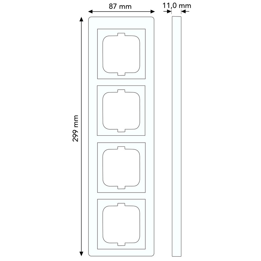 Busch-Jaeger afdekraam 4-voudig Solo chroom glans (1724-80G)