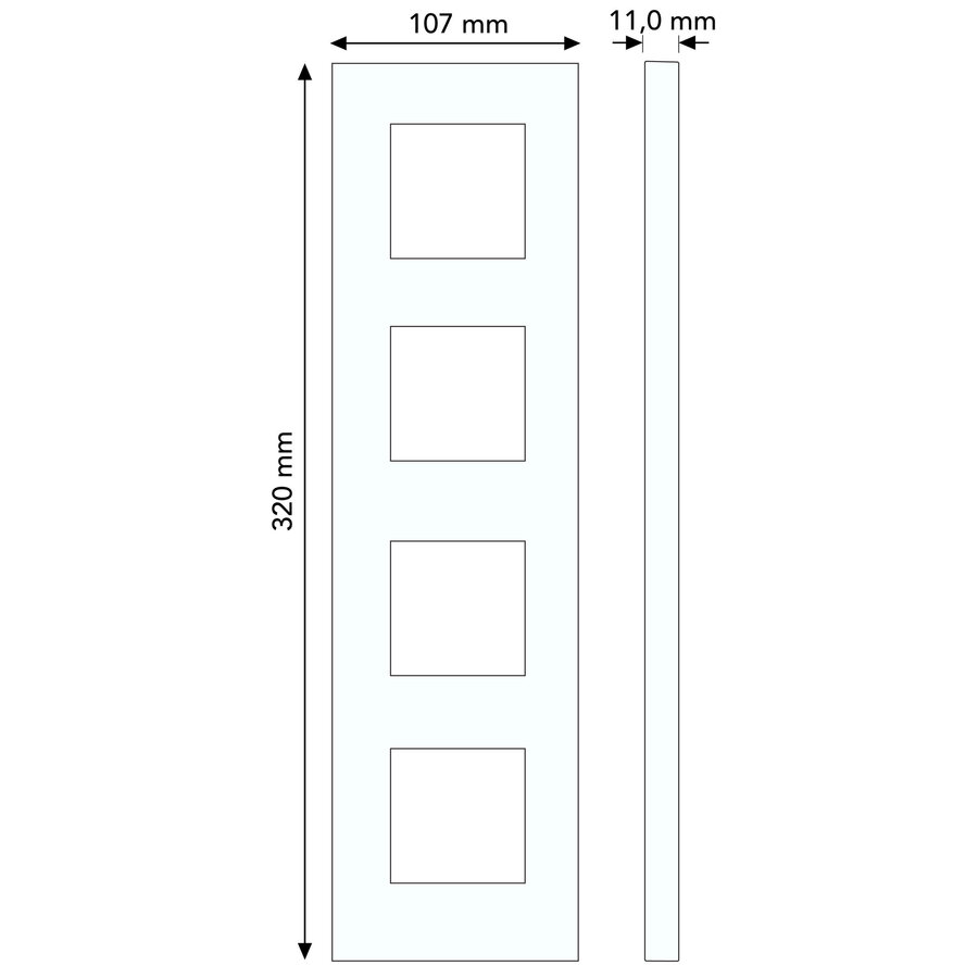 Busch-Jaeger afdekraam 4-voudig Carat chroom (1724-826-101)