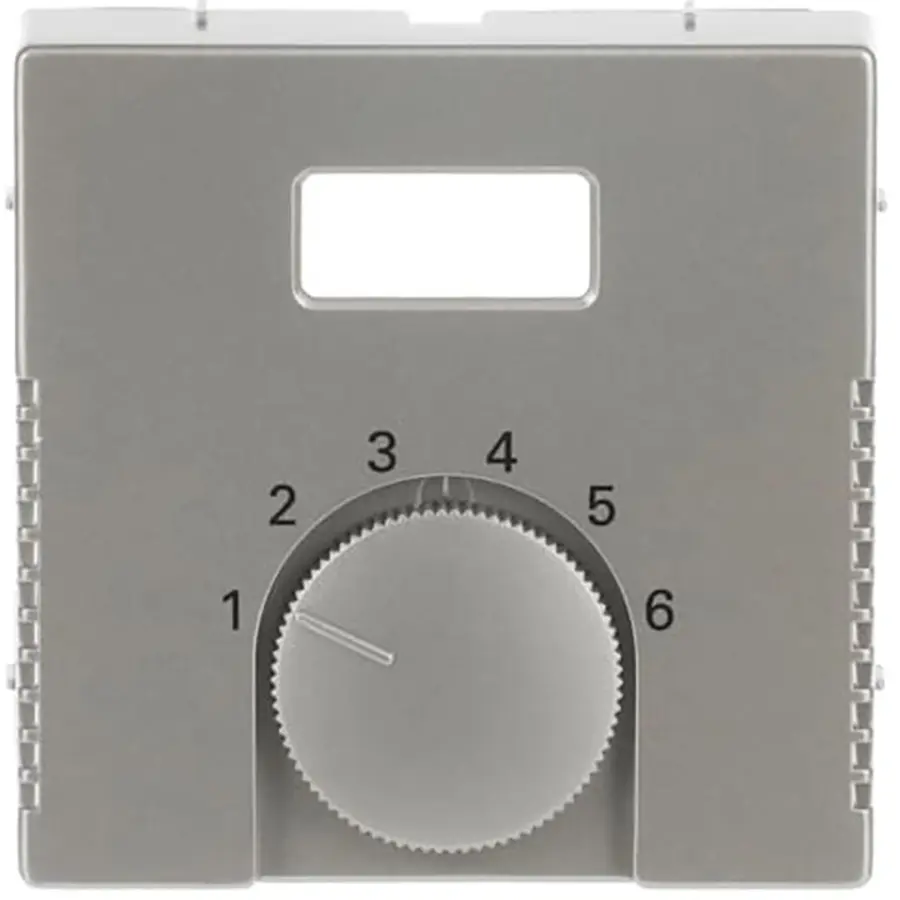 Busch-Jaeger centraalplaat draaiknop met schermopening tbv thermostaat Pure Stainless Steel (1794 TA-866)