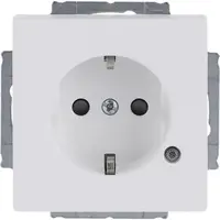 Busch-Jaeger wandcontactdoos randaarde kindveilig met LED controleverlichting Future Linear studiowit mat (20 EUCBL-884)