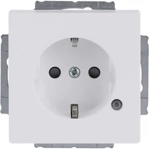 Busch-Jaeger wandcontactdoos randaarde Safety+ met LED-controleverlichting Future Linear studiowit mat (20 EUCBL-884)