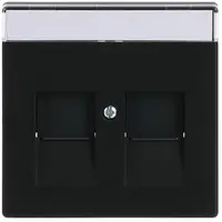 Busch-Jaeger centraalplaat modular jack 2-voudig Future Linear zwart mat (1800-885)