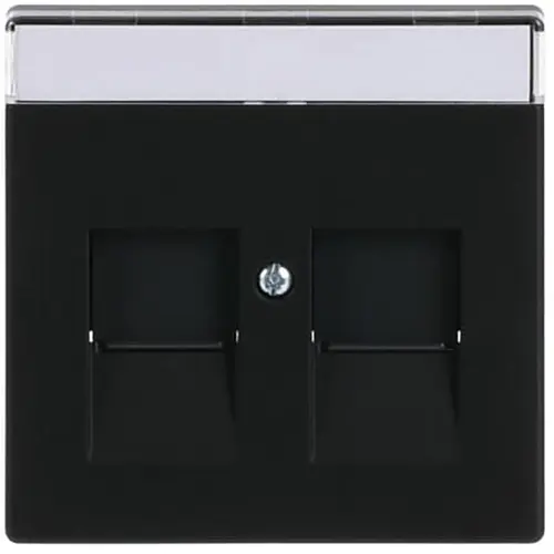 Busch-Jaeger centraalplaat modular jack 2-voudig zwart mat (1800-885)