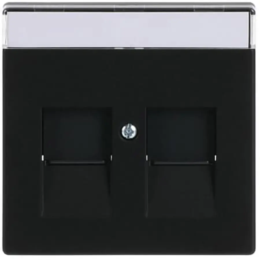 Busch-Jaeger centraalplaat modular jack 2-voudig zwart mat (1800-885)