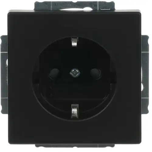 Busch-Jaeger wandcontactdoos randaarde kindveilig Future Linear zwart mat (20 EUCKS-885)