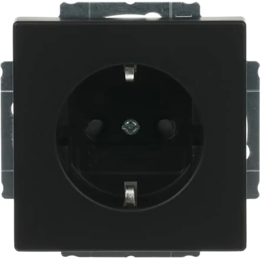 Busch-Jaeger wandcontactdoos randaarde kindveilig Future Linear zwart mat (20 EUCKS-885)