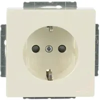 Busch-Jaeger wandcontactdoos met randaarde kindveilig Future Linear creme glanzend (2300 EUCB-82)