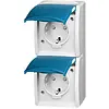 Busch-Jaeger wandcontactdoos 2-voudig randaarde kindveilig met klapdeksels opbouw Ocean IP44 grijs/blauw (20-02 EBW-53) Busch-Jaeger wandcontactdoos 2-voudig randaarde kindveilig met klapdeksels opbouw Ocean IP44 grijs/blauw (20-02 EBW-53)