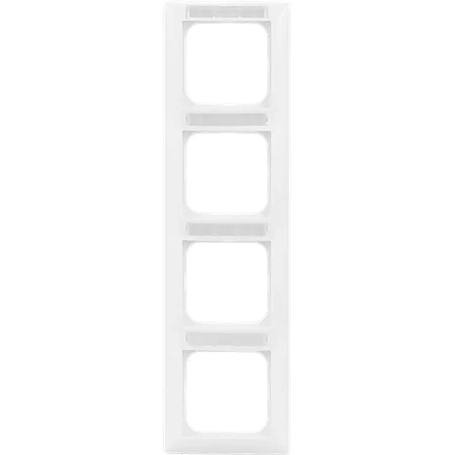 Busch-Jaeger afdekraam verticaal met tekstkader 4-voudig Balance SI wit glans (1724 NS-914)