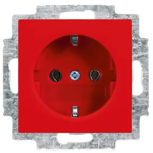 Busch-Jaeger wandcontactdoos met randaarde Balance SI rood (20 EUC-917)
