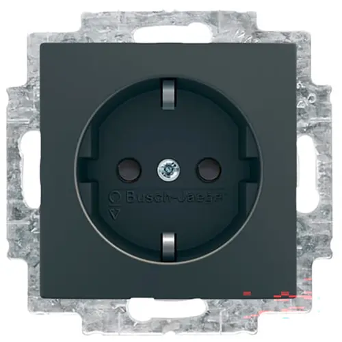 Busch-Jaeger wandcontactdoos randaarde kindveilig Balance SI zwart (20 EUCB-15-914)