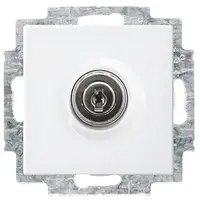 Busch-Jaeger wandcontactdoos randaarde kindveilig met klapdeksel en gelijksluitend slot Balance SI wit glans (20 EUKBSL-914-101)