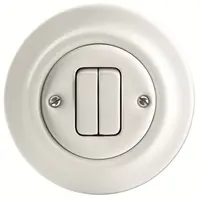 Busch-Jaeger pulsdrukker 1-polig 2x maakcontact porselein Decento (2022 UJ-205-64)