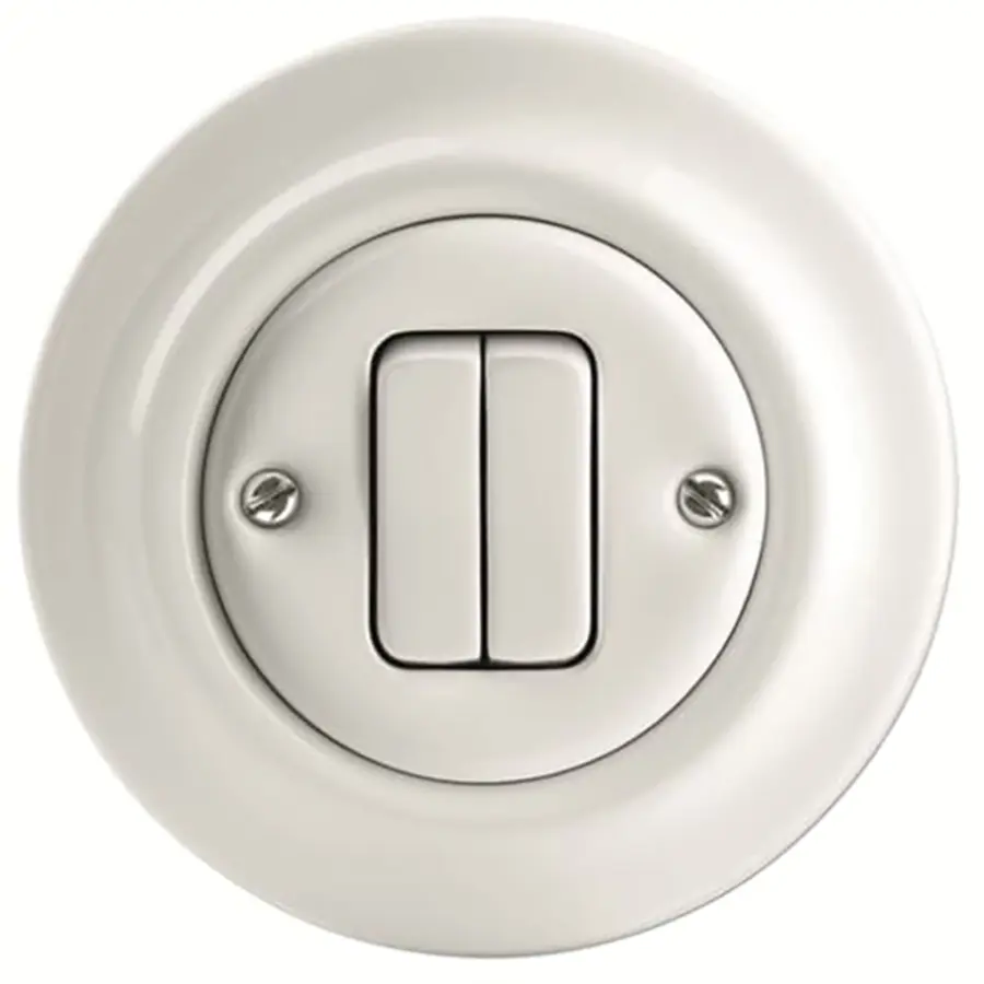 Busch-Jaeger pulsdrukker 1-polig 2x maakcontact porselein Decento (2022 UJ-205-64)