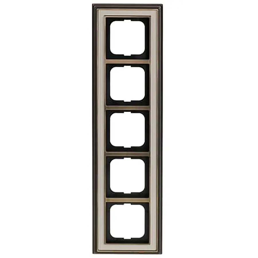 Busch-Jaeger afdekraam 5-voudig Dynasty messing antiek creme (1725-848)