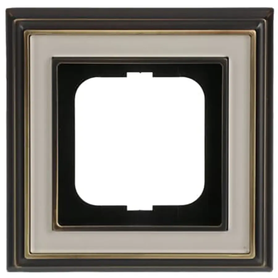 Busch-Jaeger afdekraam 1-voudig Dynasty messing antiek creme (1721-848)