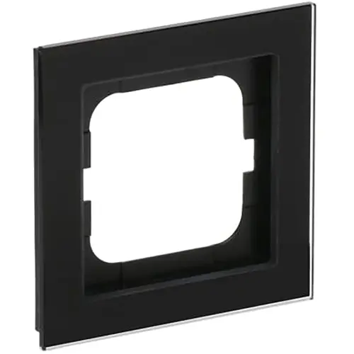 Busch-Jaeger afdekraam 1-voudig Axcent glas zwart (1721-245) Busch-Jaeger afdekraam 1-voudig Axcent glas zwart (1721-245)