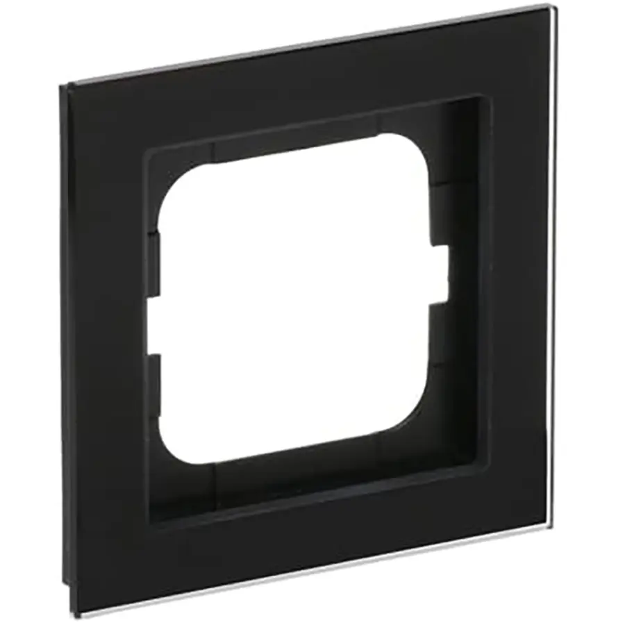 Busch-Jaeger afdekraam 1-voudig Axcent glas zwart (1721-245)