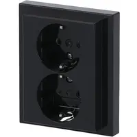 Busch-Jaeger wandcontactdoos 2-voudig randaarde kindveilig voor enkele inbouwdoos Future Linear antraciet glans (202 EUJB-81)