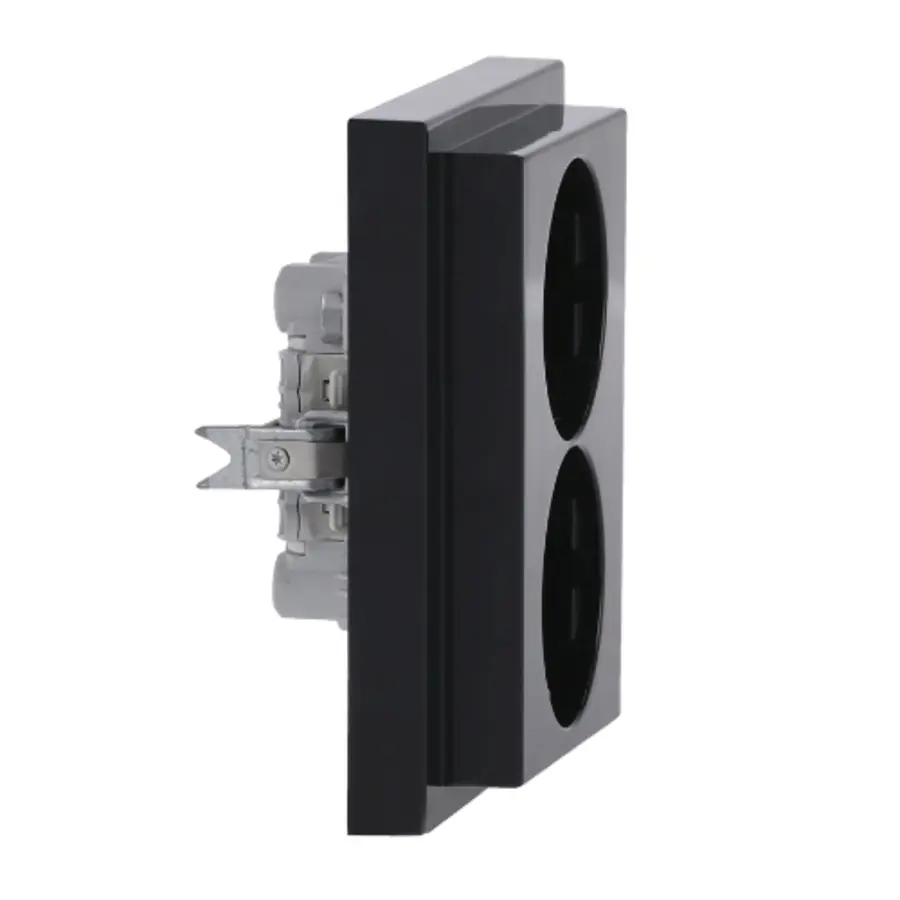 Busch-Jaeger wandcontactdoos 2-voudig randaarde kindveilig voor enkele inbouwdoos Future Linear antraciet glans (202 EUJB-81)