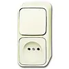 Busch-Jaeger combinatie wisselschakelaar/wandcontactdoos zonder randaarde opbouw AP plus creme (2601/6/2300 AP-503) Busch-Jaeger combinatie wisselschakelaar/wandcontactdoos zonder randaarde opbouw AP plus creme (2601/6/2300 AP-503)