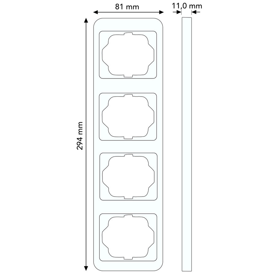 Busch-Jaeger afdekraam 4-voudig horizontaal Alpha Nea brons OP=OP (1724-21)