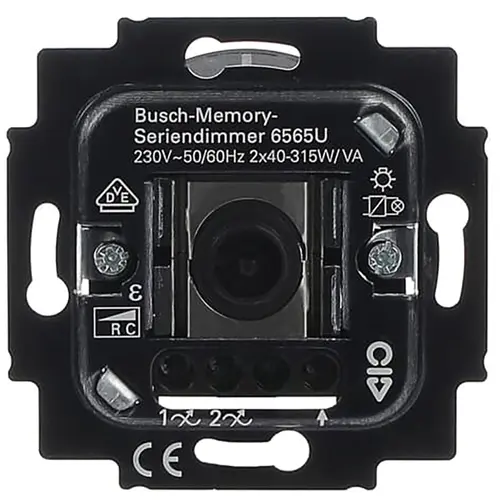 Busch-Jaeger serietastdimmer 2x 45-315 Watt (6565 U) Busch-Jaeger serietastdimmer 2x 45-315 Watt (6565 U)