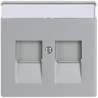 Busch-Jaeger centraalplaat modular jack 2-voudig aluzilver mat (1800-83)