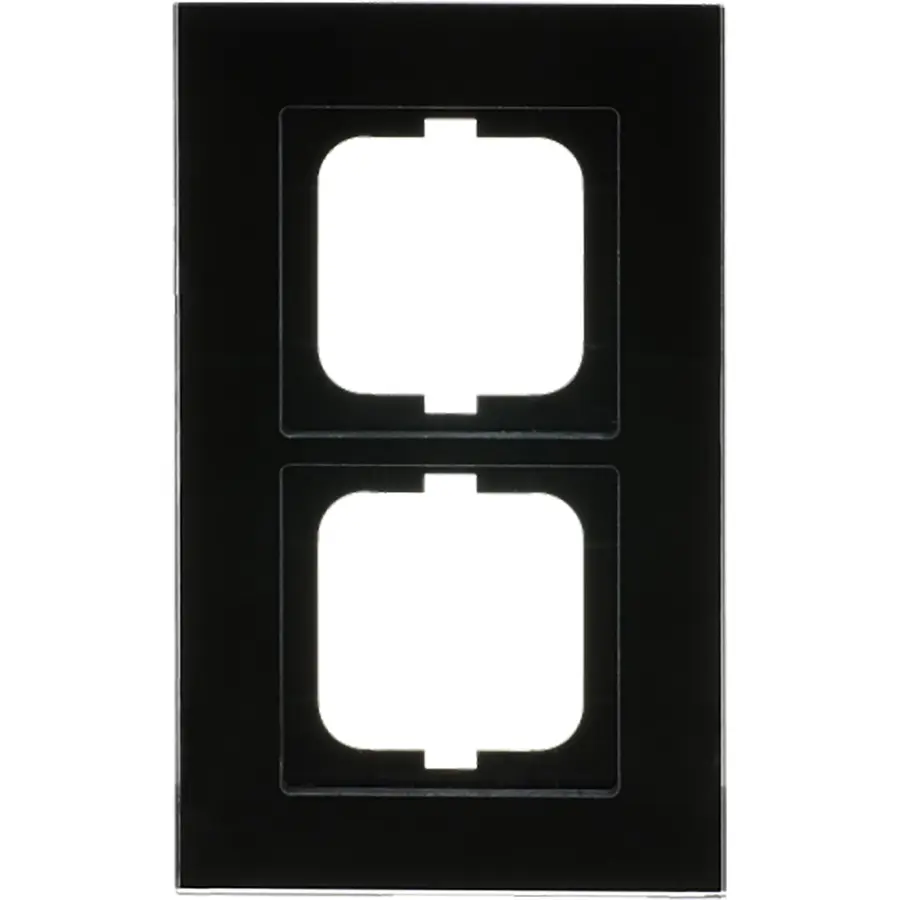 Busch-Jaeger afdekraam 2-voudig Carat zwart glas (1722-825)