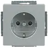 Busch-Jaeger wandcontactdoos randaarde kindveilig Future Linear aluzilver mat (20 EUCKS-83)