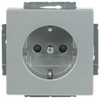 Busch-Jaeger wandcontactdoos randaarde kindveilig Future Linear aluzilver mat (20 EUCKS-83)