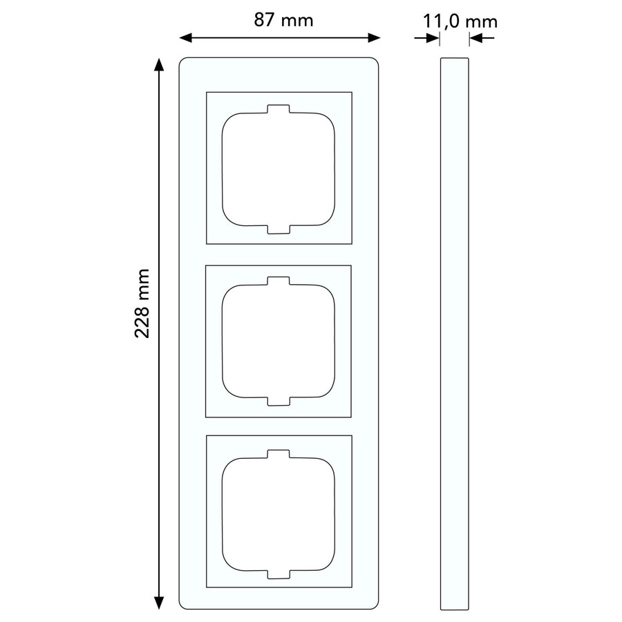 Busch-Jaeger afdekraam 3-voudig Solo chroom glans (1723-80G)