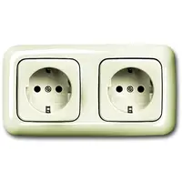 Busch-Jaeger wandcontactdoos 2-voudig randaarde voorbedraad voor duo-inbouwdoos Standaard SI (20-2 EUCJ-212-503)