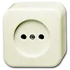 Busch-Jaeger wandcontactdoos zonder randaarde opbouw AP plus creme (2300 AP/11-503)