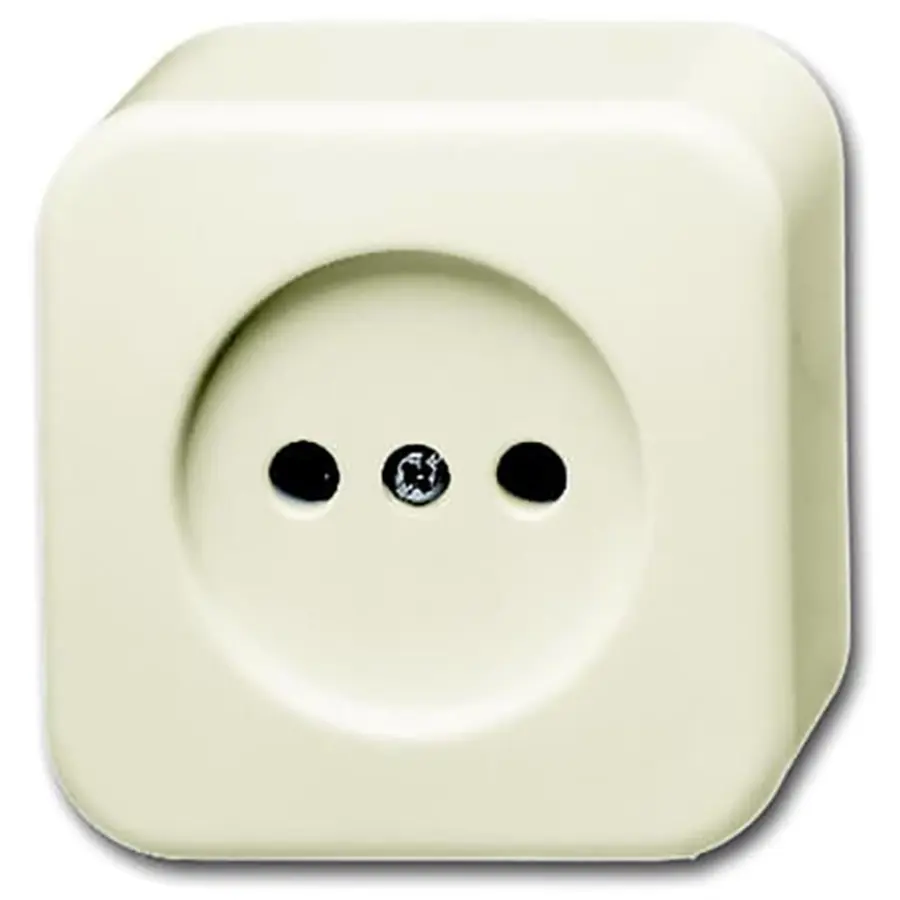 Busch-Jaeger wandcontactdoos zonder randaarde opbouw AP plus creme (2300 AP/11-503)