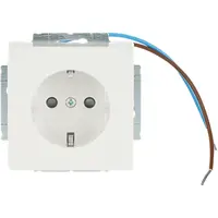 Busch-Jaeger wandcontactdoos randaarde kindveilig met oriëntatielicht Future Linear creme glanzend (20 EUCBLI-82)