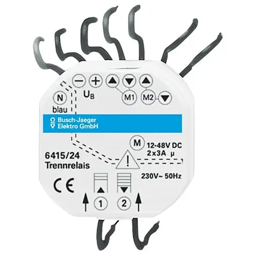 Busch-Jaeger jal scheidrel 12-48vdc 2x6a (6415/24) Busch-Jaeger jal scheidrel 12-48vdc 2x6a (6415/24)