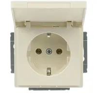 Busch-Jaeger wandcontactdoos randaarde klapdeksel kindveilig Future Linear creme glanzend (20 EUK-82)