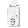Busch-Jaeger combinatie serieschakelaar/wandcontactdoos met randaarde K/P-25 opbouw AP plus wit (2601/5/2300 EAPJW) Busch-Jaeger combinatie serieschakelaar/wandcontactdoos met randaarde K/P-25 opbouw AP plus wit (2601/5/2300 EAPJW)