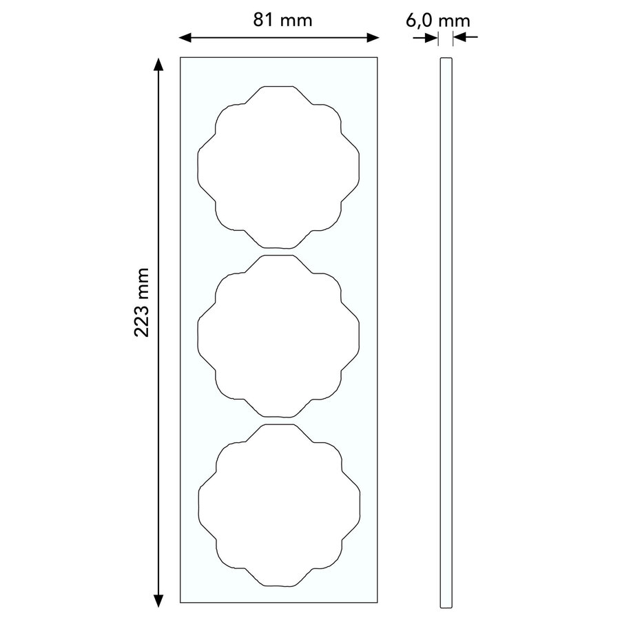 Busch-Jaeger afdekraam 3-voudig Impuls zwart mat OP=OP (1723-775)