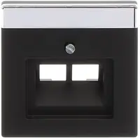 Busch-Jaeger centraalplaat RJ45 wandcontactdoos 2-voudig zwart mat (1803-02-885)