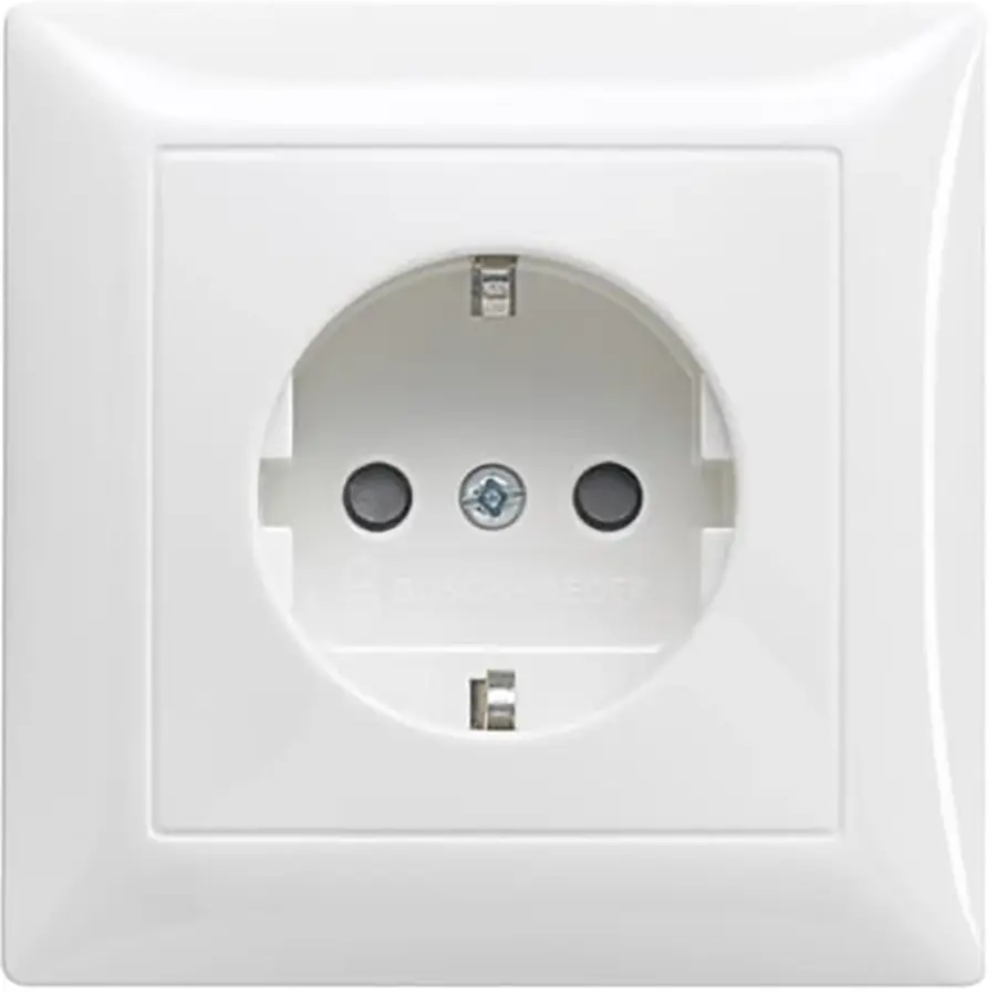 Busch-Jaeger wandcontactdoos randaarde kindveilig voor afzonderlijke montage Balance SI wit glans (20 EUJB-914)