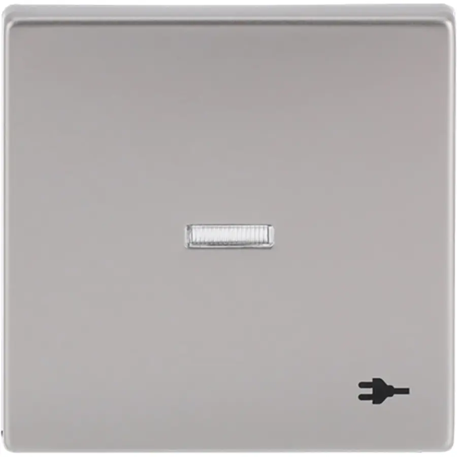 Busch-Jaeger schakelwip met controlevenster en symbool stekker Future Linear Pure Stainless Steel (1789 ST-866)